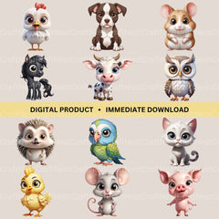 Big Eyed Animals Clipart Bundle - CraftNest - Digital Crafting and Art