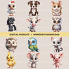Big Eyed Animals Clipart Bundle