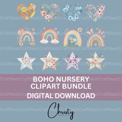 Boho Nursery Clipart Bundle - CraftNest - Digital Crafting and Art