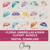 Umbrella Floral Clipart Bundle