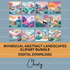 Whimsical Abstract Landscape Clipart Bundle
