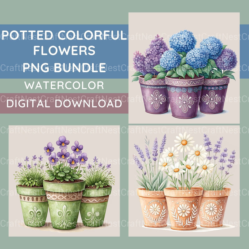 Potted Flowers Clipart Bundle - CraftNest - Digital Crafting and Art