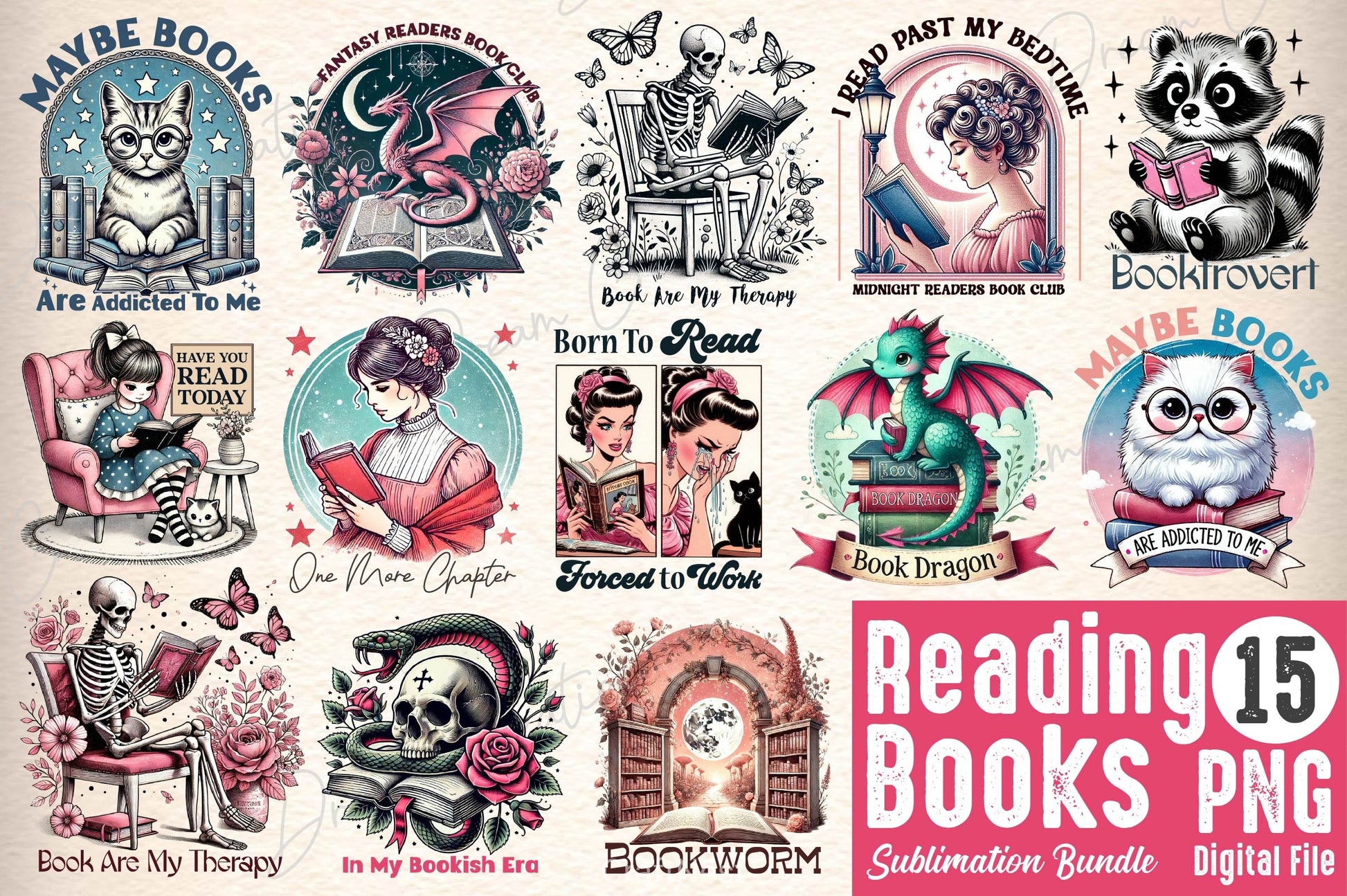 Reading Books Clipart Bundle 3 - CraftNest - Digital Crafting and Art