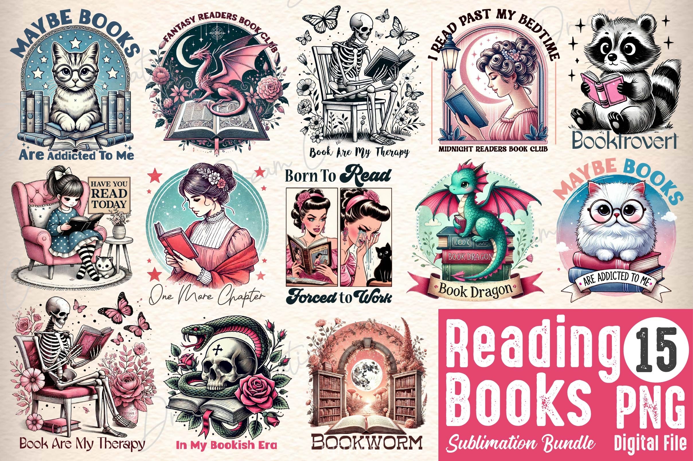Reading Books Clipart Bundle 3 - CraftNest - Digital Crafting and Art