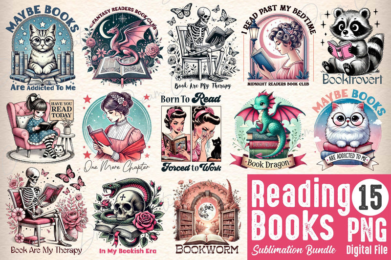 Reading Books Clipart Bundle 3 - CraftNest - Digital Crafting and Art