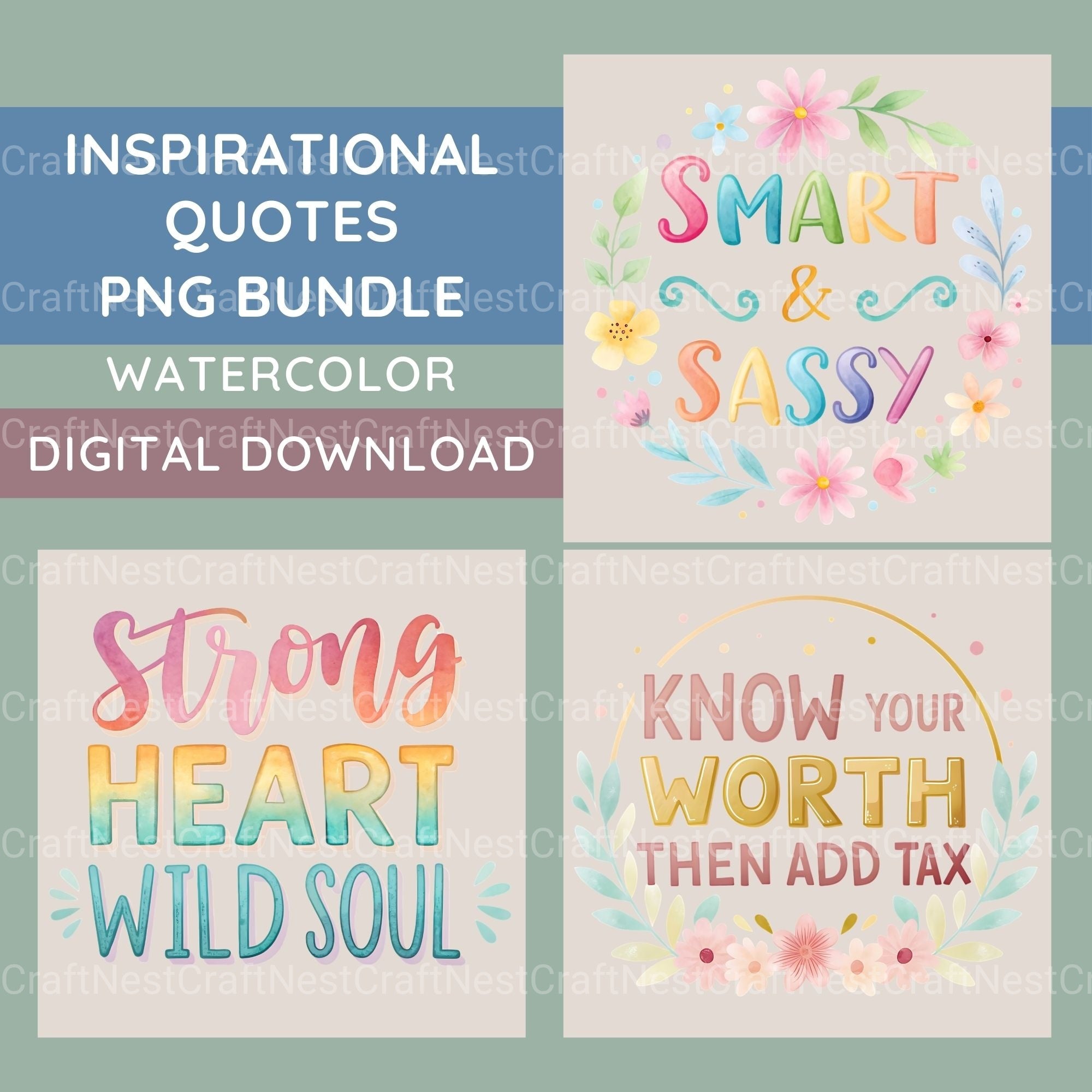 Inspirational Quotes Clipart Bundle - CraftNest - Digital Crafting and Art