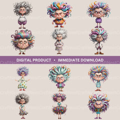 Grumpy Old Lady Clipart Bundle - CraftNest - Digital Crafting and Art