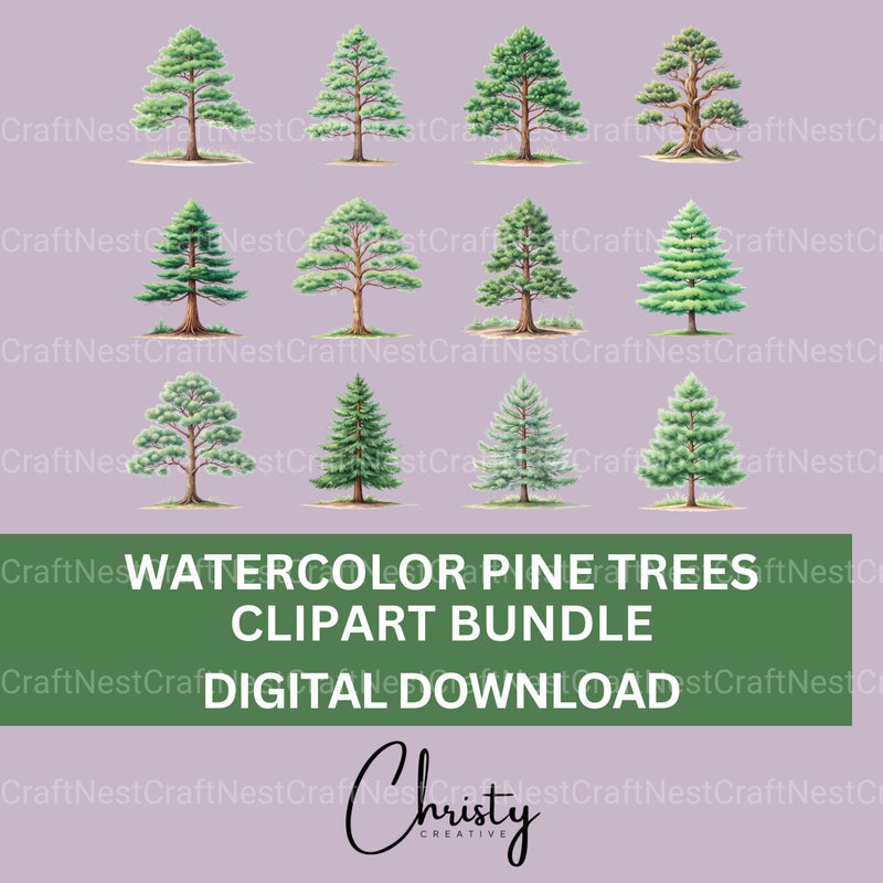 Pine Trees Clipart Bundle - CraftNest - Digital Crafting and Art