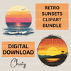 Retro Sunsets 2 Clipart Bundle