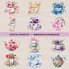 Teacups Clipart Bundle