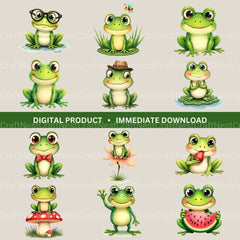 Frogs Updated Clipart Bundle - CraftNest - Digital Crafting and Art