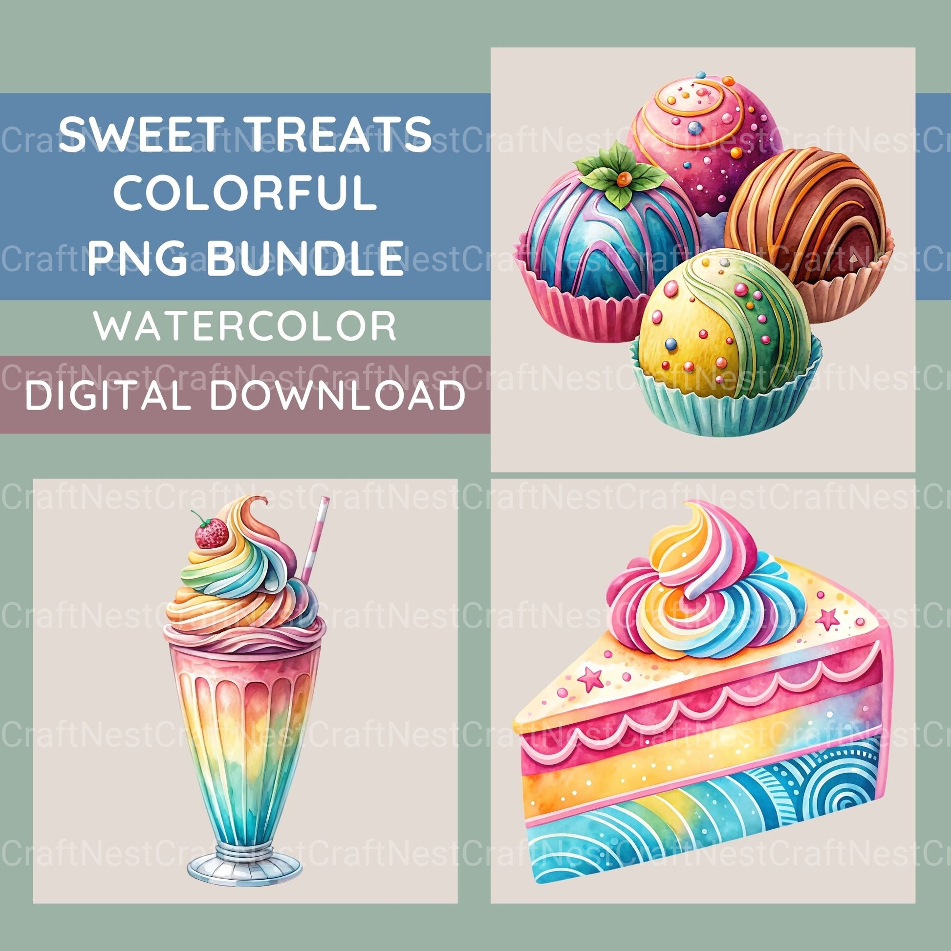 Sweet Treats Clipart Bundle - CraftNest - Digital Crafting and Art