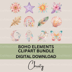 Boho Clipart Bundle 3 - CraftNest - Digital Crafting and Art