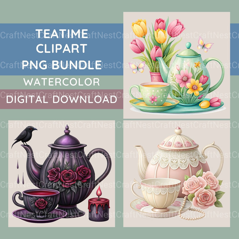 Teatime Clipart Bundle - CraftNest - Digital Crafting and Art