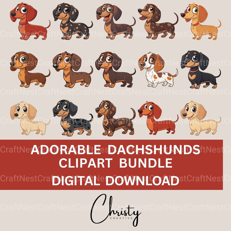 Dachshunds Clipart Bundle - CraftNest - Digital Crafting and Art