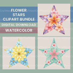 Flower Star Clipart Bundle - CraftNest - Digital Crafting and Art