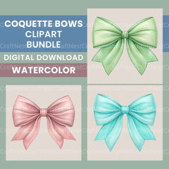 Pastel Bows Clipart Bundle - CraftNest - Digital Crafting and Art