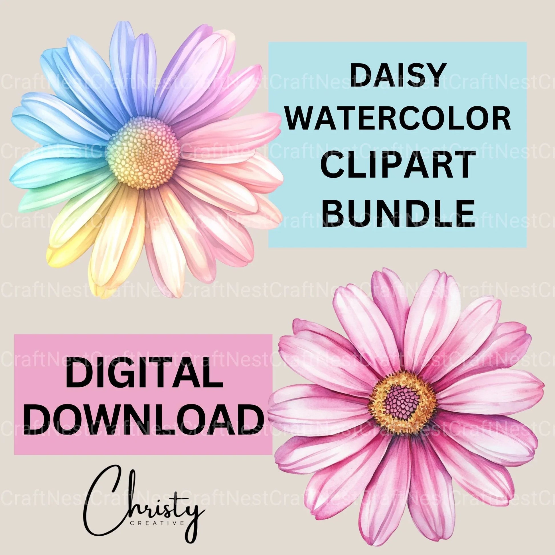 Daisies Clipart Bundle - CraftNest - Digital Crafting and Art