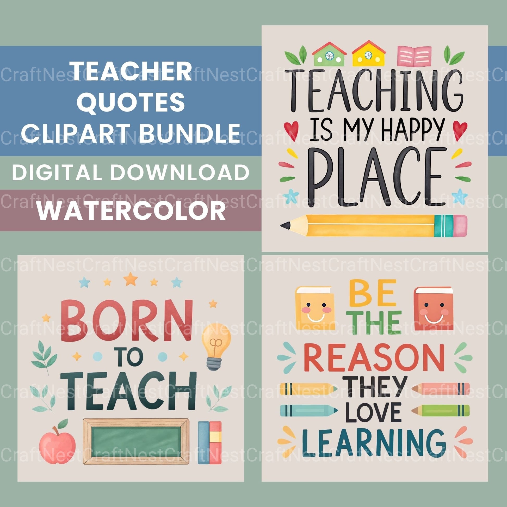 Teacher Quotes Clipart Bundle - CraftNest - Digital Crafting and Art