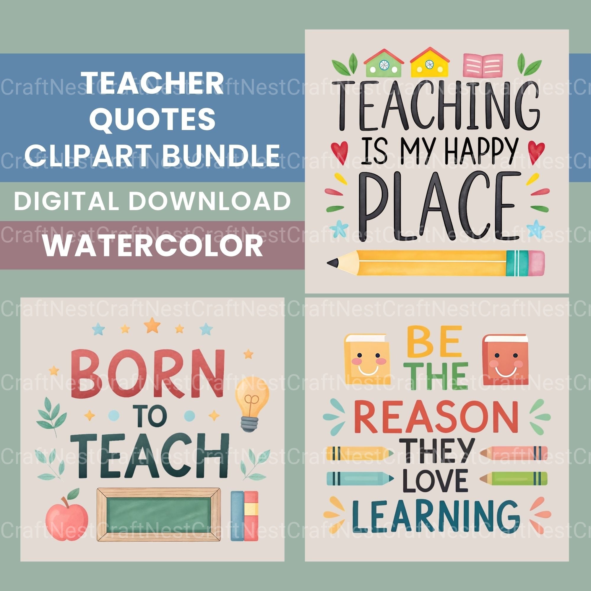 Teacher Quotes Clipart Bundle - CraftNest - Digital Crafting and Art