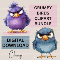 Grumpy Birds Clipart Bundle - CraftNest - Digital Crafting and Art