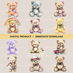 Teddy Bear Clipart Bundle - CraftNest - Digital Crafting and Art