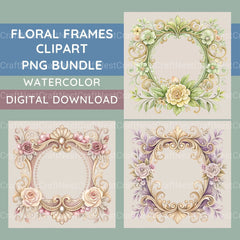 Floral Frames Clipart Bundle 3 - CraftNest - Digital Crafting and Art