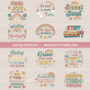 Retro Positive Words Clipart Bundle