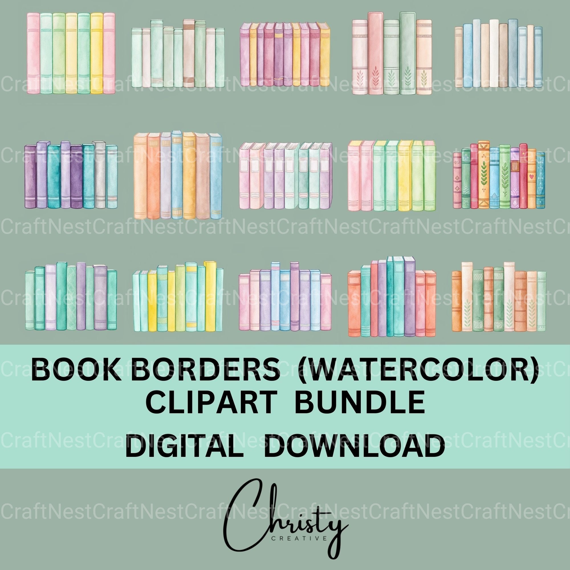 Book Borders Clipart Bundle - CraftNest - Digital Crafting and Art