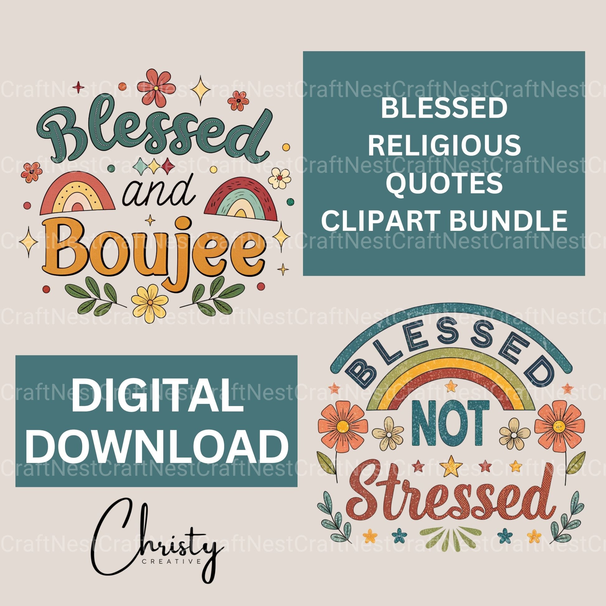 Blessed Quotes Clipart Bundle - CraftNest - Digital Crafting and Art