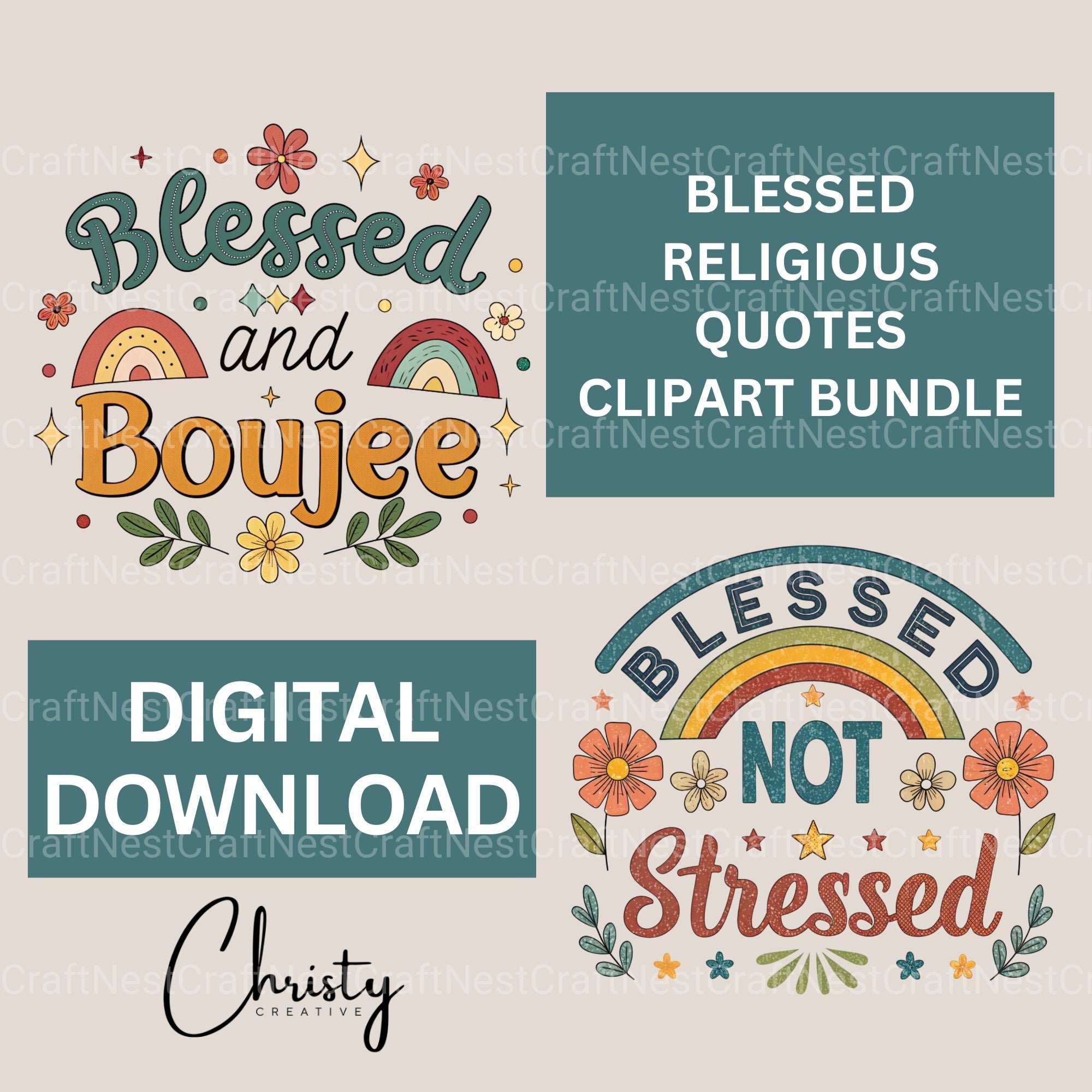 Blessed Quotes Clipart Bundle - CraftNest - Digital Crafting and Art