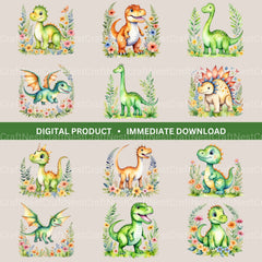 Dinosaurs Clipart Bundle 3 - CraftNest - Digital Crafting and Art