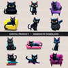 Black Cats Clipart Bundle