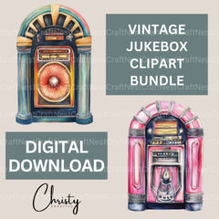Jukebox Vintage Clipart Bundle - CraftNest - Digital Crafting and Art