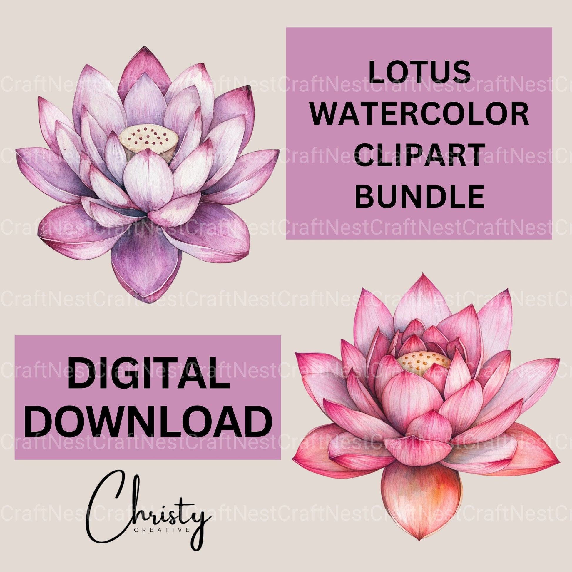 Lotus Clipart Bundle - CraftNest - Digital Crafting and Art