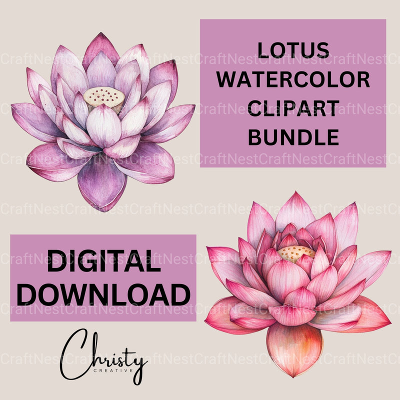 Lotus Clipart Bundle - CraftNest - Digital Crafting and Art