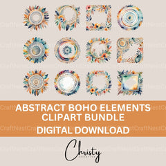 Abstract Boho Clipart Bundle - CraftNest - Digital Crafting and Art