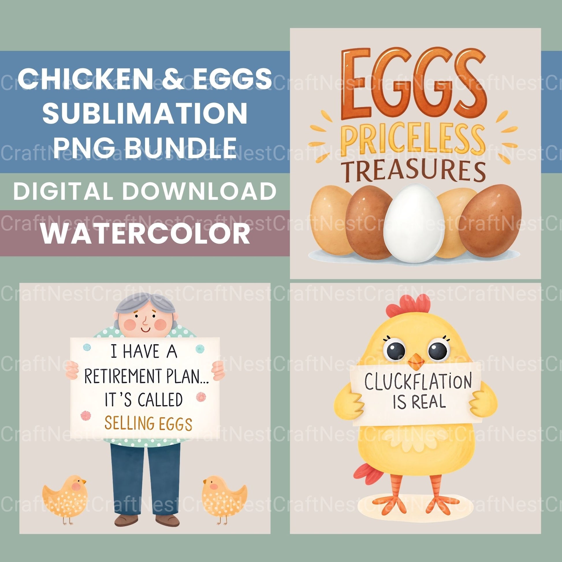Chickens Eggs Clipart Bundle - CraftNest - Digital Crafting and Art