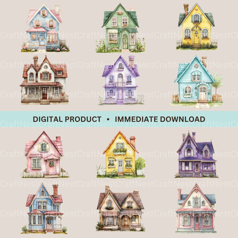Houses Clipart Bundle 2 - CraftNest - Digital Crafting and Art