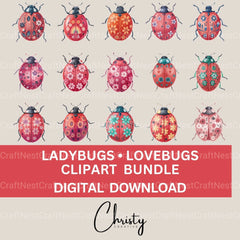 Ladybug Lovebug Clipart Bundle - CraftNest - Digital Crafting and Art
