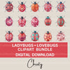 Ladybug Lovebug Clipart Bundle