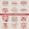 Retro Love Words Clipart Bundle
