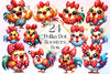 Polka Dot Chickens Bow Clipart Bundle 2