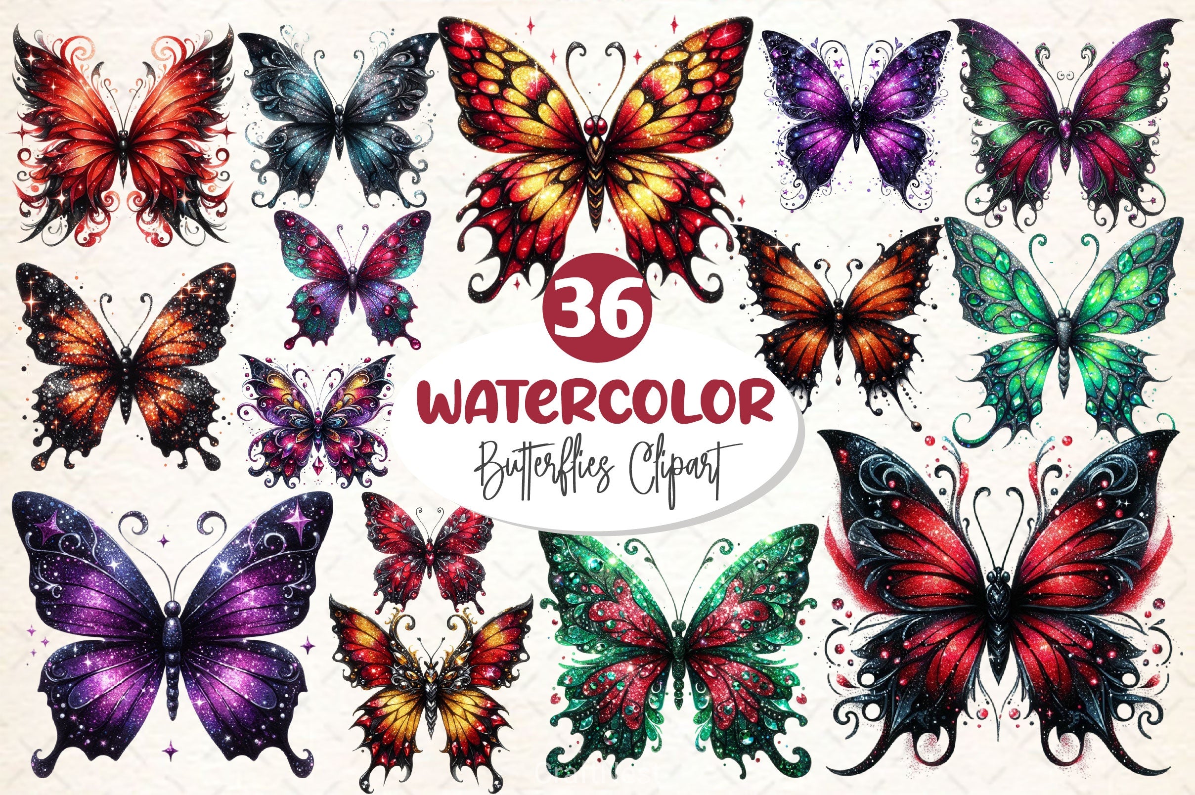 Butterflies Butterfly Clipart Bundle - CraftNest - Digital Crafting and Art