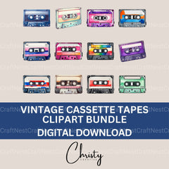 Vintage Cassette Tapes Clipart Bundle - CraftNest - Digital Crafting and Art