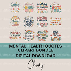 Mental Health Quotes Clipart Bundle - CraftNest - Digital Crafting and Art