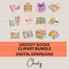 Groovy Books Clipart Bundle 1