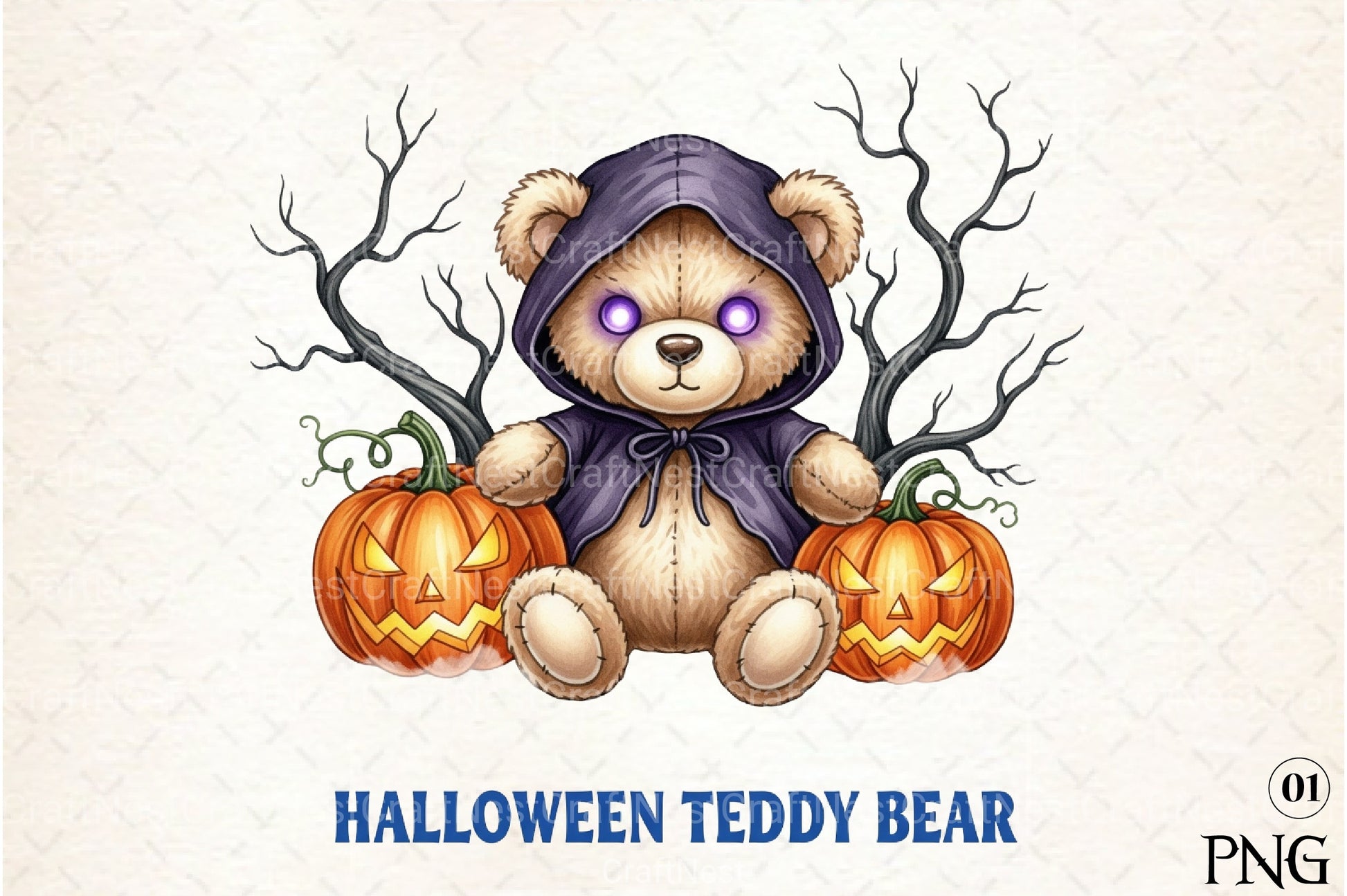 Halloween Teddy Bear Clipart Bundle 4 - CraftNest - Digital Crafting and Art