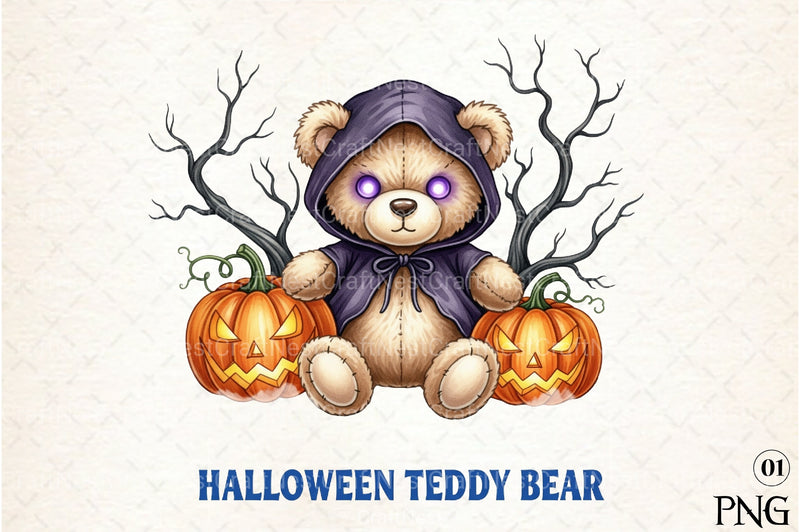 Halloween Teddy Bear Clipart Bundle 4 - CraftNest - Digital Crafting and Art