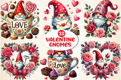 Valentine Gnomes Clipart Bundle 4 - CraftNest - Digital Crafting and Art